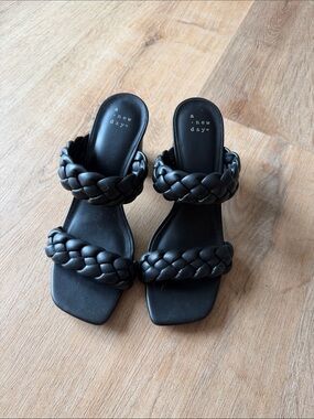 Target Black Braided Double-Strap Slide Sandals